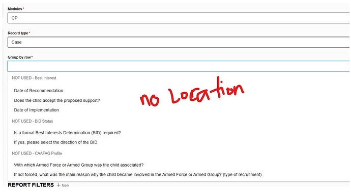 no location to select